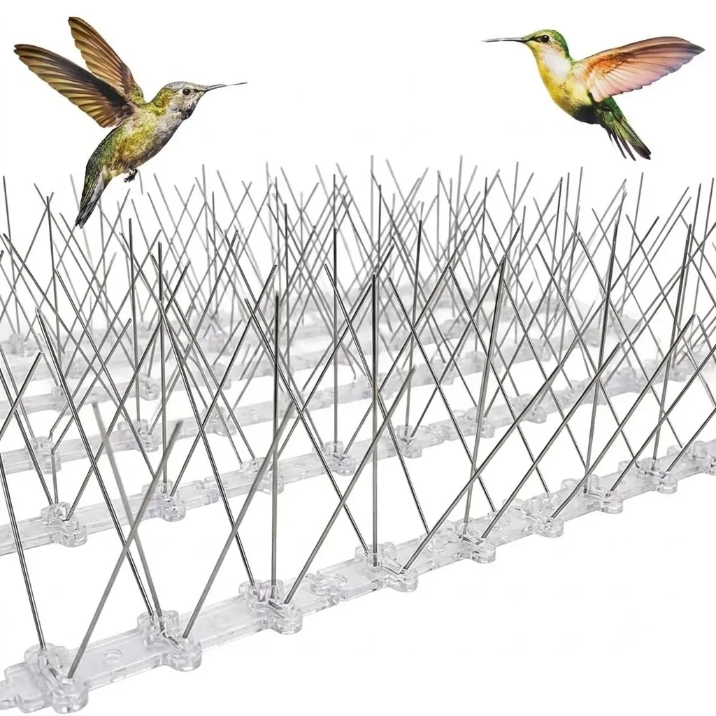 12Pcs Bird Spikes Stainless Steel Bird Devices Outdoor for Fence Windowsill Roof Protection Anti Perching Deterrent System