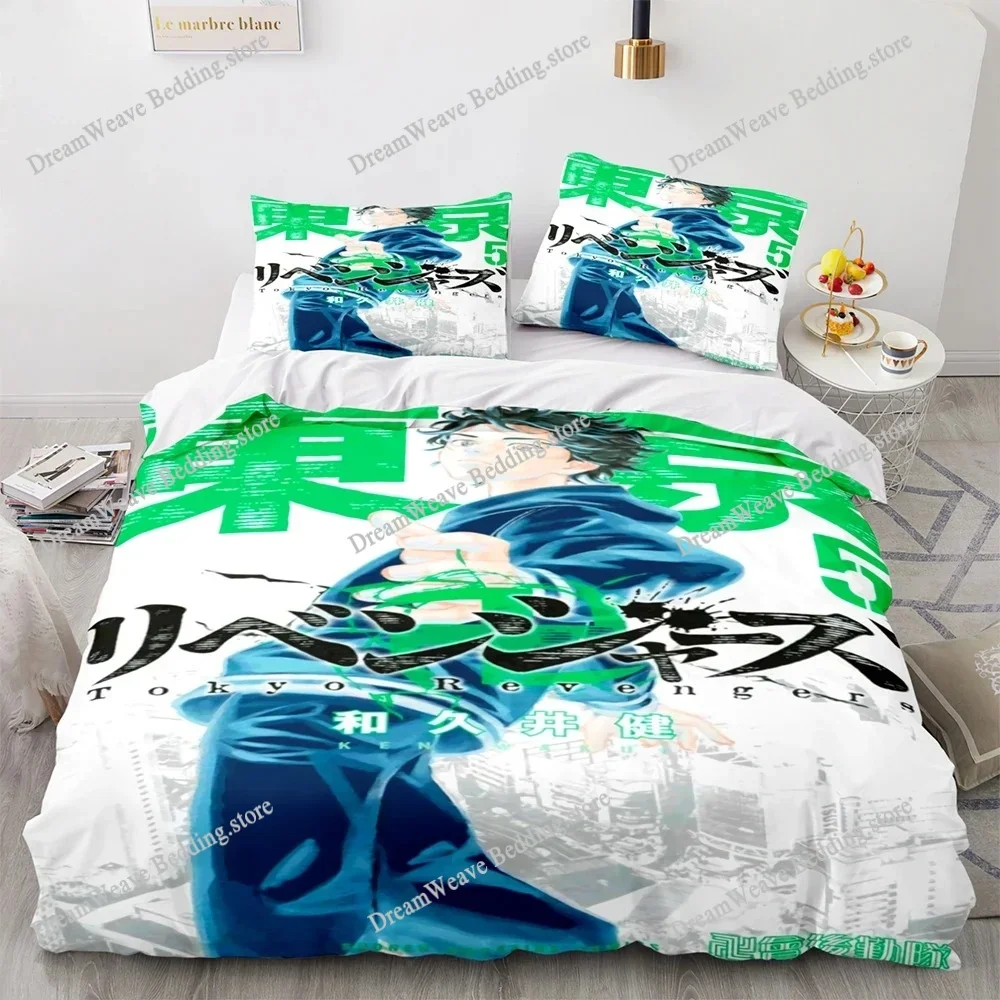 

New Anime Tokyo Revengers Bedding Set Single Twin Full Queen King Size Bed Set Adult Kid Bedroom Duvet Cover Sets Home Textiles9