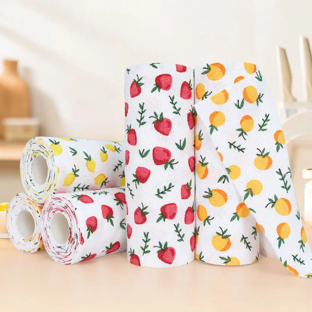 Microfiber Kitchen Cleaning Cloth Roll Tearable Rag Thickened Absorbent Dish Towel For Daily Household Cleaning Tasks