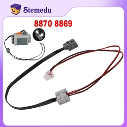PF 8870 LED Light Link Line Cable MOC Power Functions Parts Compatible With Legoeds Switch 8869 Car Train Light Modification DIY