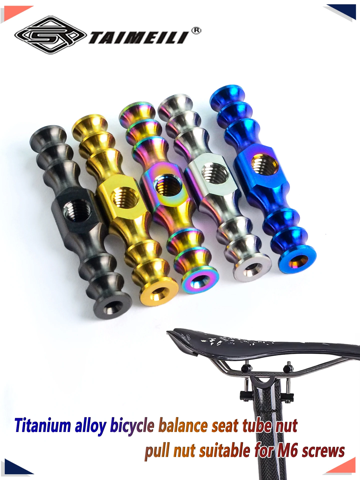 AliExpress TAIMEILI Titanium Alloy Pull the code nut For Bicycle Balance Seat Tube Fit M6 nut 1/2Pcs