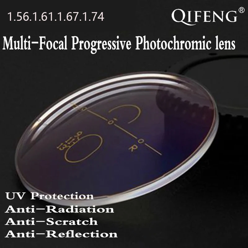 1.56.1.61.1.67 Index Aspheric Photochromic Multi-focal Progressive Prescription Lens Free Form Myopia Presbyopia Lens 2 PCS