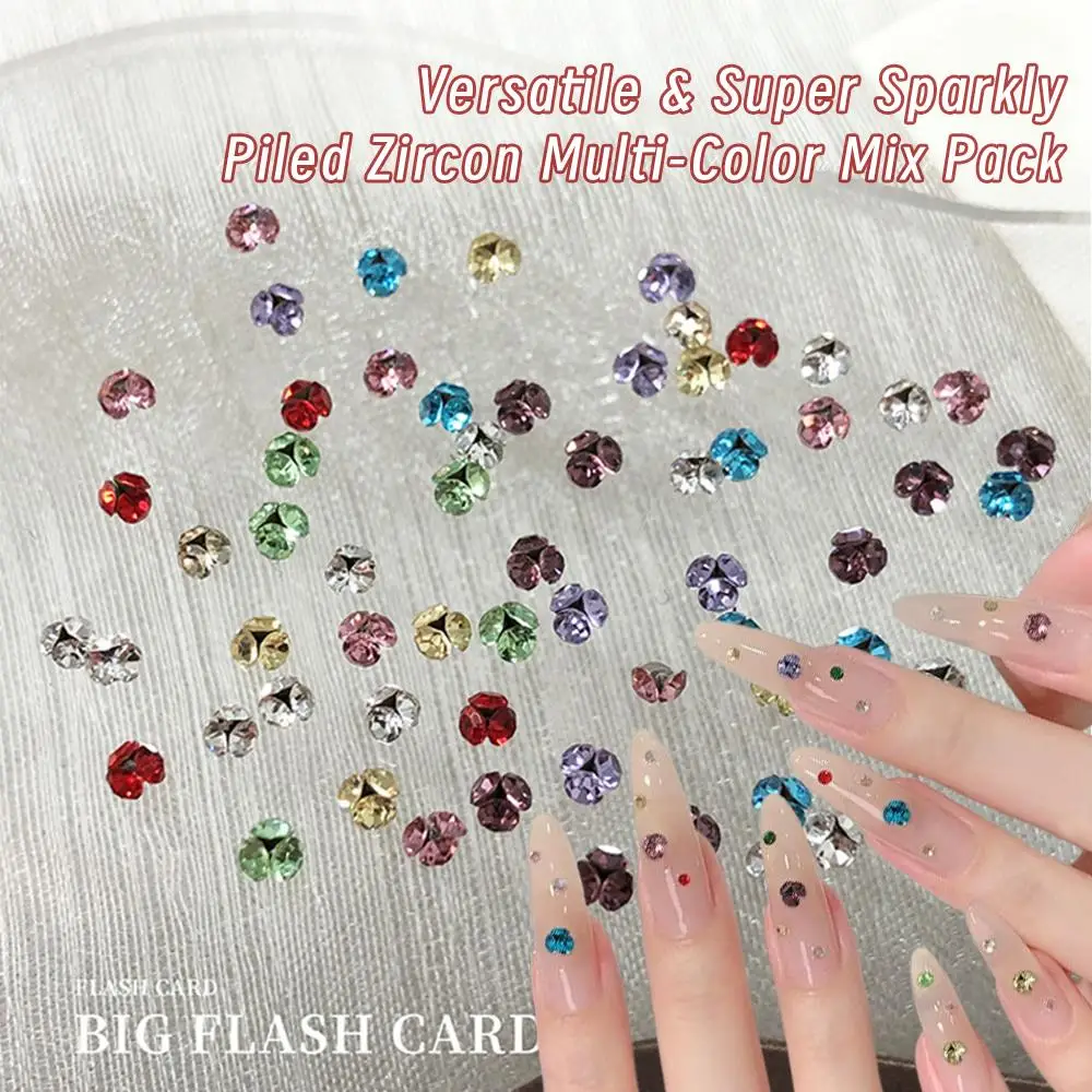 20 個 3D 混合色ミニパイルダイヤモンドネイルアートチャーム 3 ミリメートルスパークル宝石ジュエリーネイルデコレーション DIY 工芸品マニキュアアクセサリー