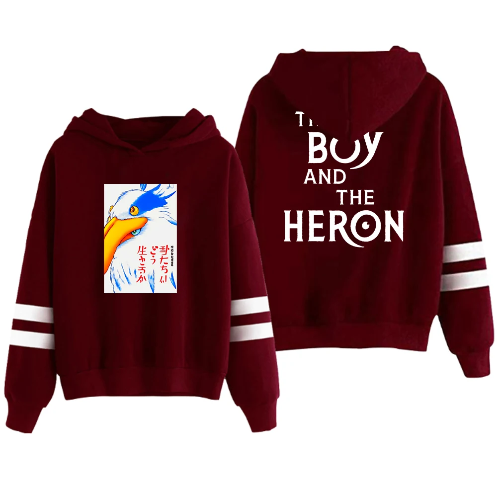 2023 Japan The Boy and the Heron Hoodie Anime Pocketless Parallel Bars Sleeve Streetwear Men Women Sweatshirt Fashion Clothes