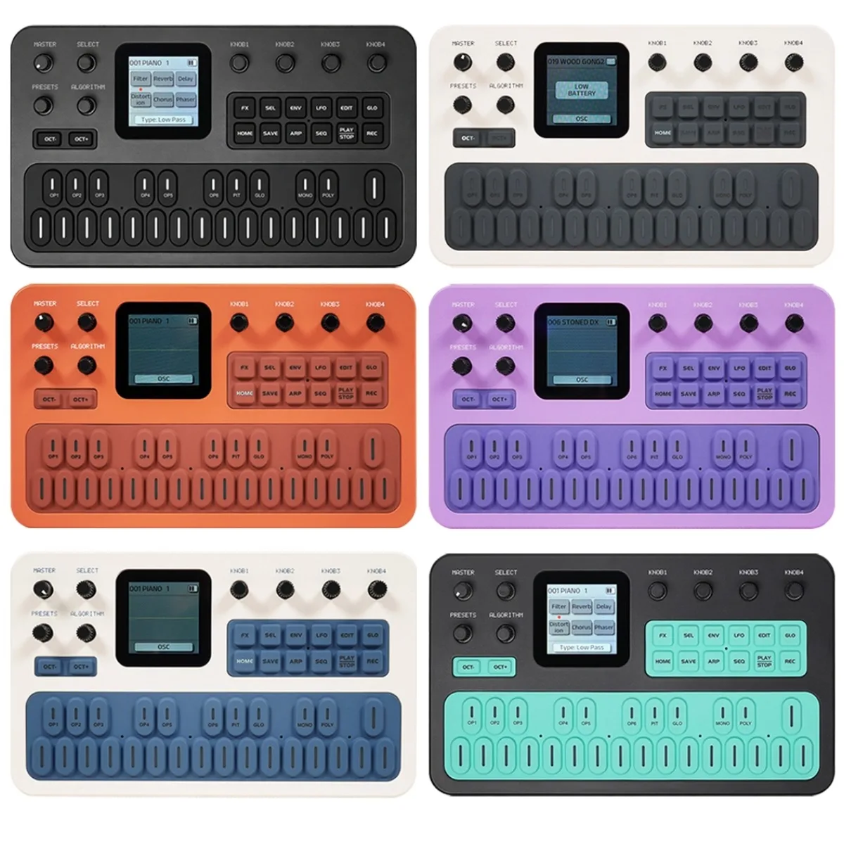 6-Operator Speaker FM1 Effect FM Synthesizer,32-Algorithm 128 Preset Built-In,Mini Portable 27 Key FM1 Bluetooth Synthesizer