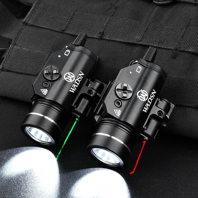 

Wadsn Surefir XC2 Scout Flashlight Red Green Laser Sight For Pistol Torch Airsoft Glock G17 18C 19 Fit 20mm Rail