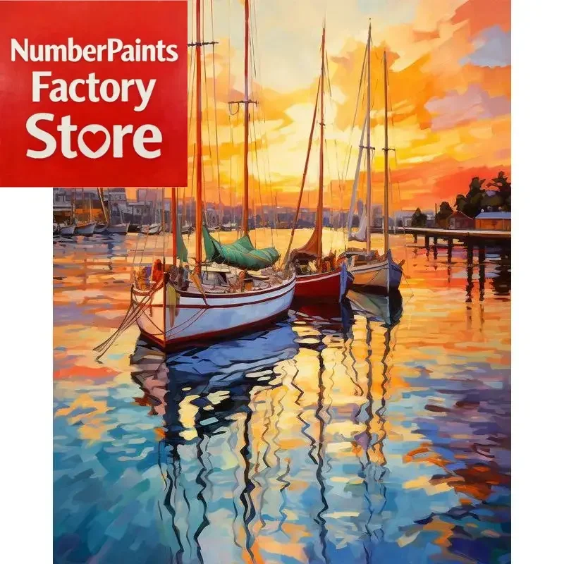 

Frameless Diy Painting By Numbers Handpainted Sea Sailboat Picture By Numbers Modern Wall Art Landscape Picture Home Decor