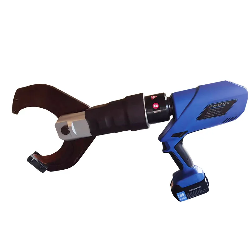 Tesoura de cabo hidráulica elétrica Tesoura de cabo recarregável, corte de cabos blindados de cobre e alumínio 25 toneladas EZ-120C grande
