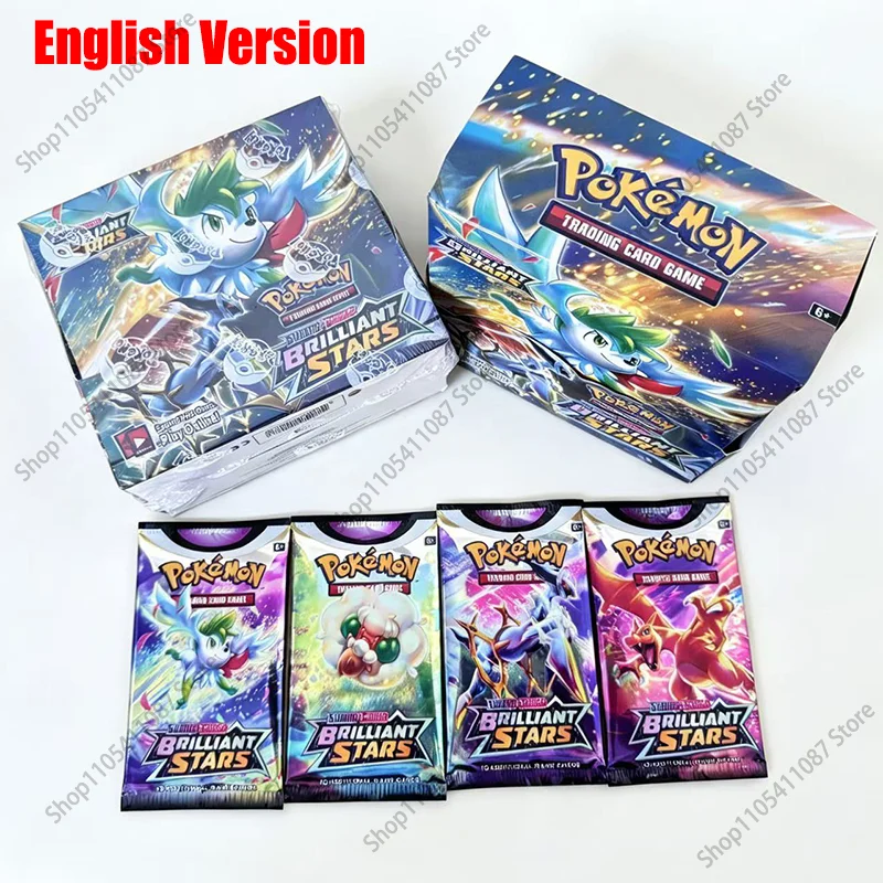 360 Stück Pokémon TCG Sword & Shield Brilliant Stars Englische Sammelkartenspiel-Geschenkbox für Kinder