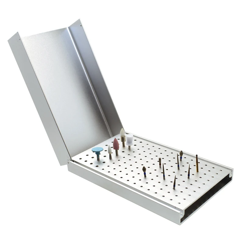 Dental 152 Holes Disinfection Box For High/Low Speed Burs  Stand Autoclave Sterilizer Case Burs For Oral Cleaning Care Tools