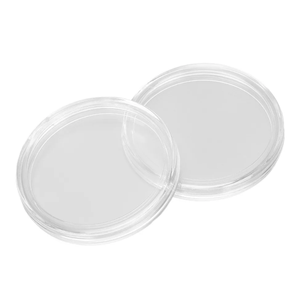 60pcs Collection Case Clear Coin Storage Box 41mm Round PS+PP Coin Capsules Stackable Coin Protection Box Coin Collection