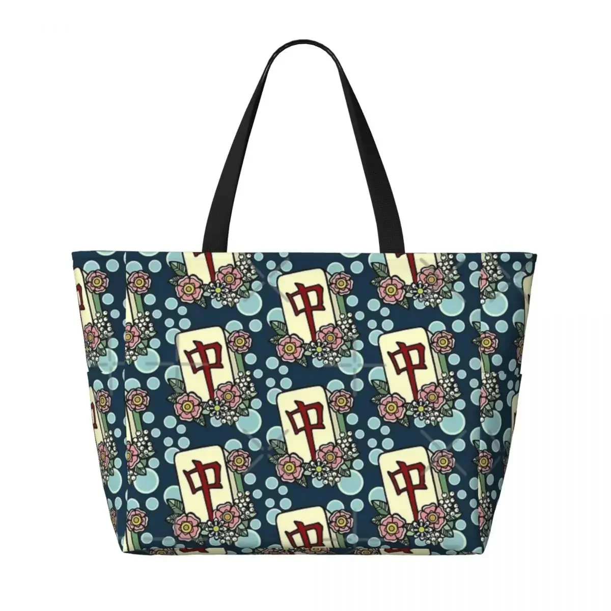 Mah Jong Beach Travel Bag, Tote Bag Retro Adult Sports Birthday Gift Multi-Style Pattern