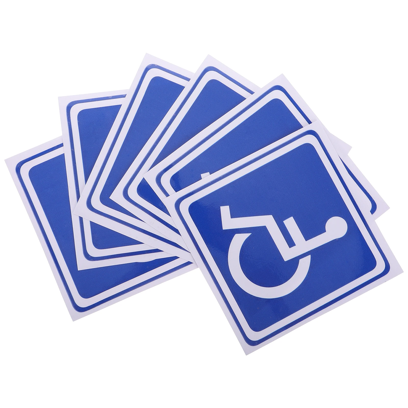 

6 Sheets 13x13cm Wheelchair Disability Stickers Car Window Body Decor Waterproof Handicap Signs Vehicle Accessories Restroom