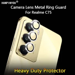 1Pack=3Rings For Realme C75 Ultra Thin Clear Luxury Camera Lens Protector Metal Ring Guard Tempered Glass Film Cover Shield Cap