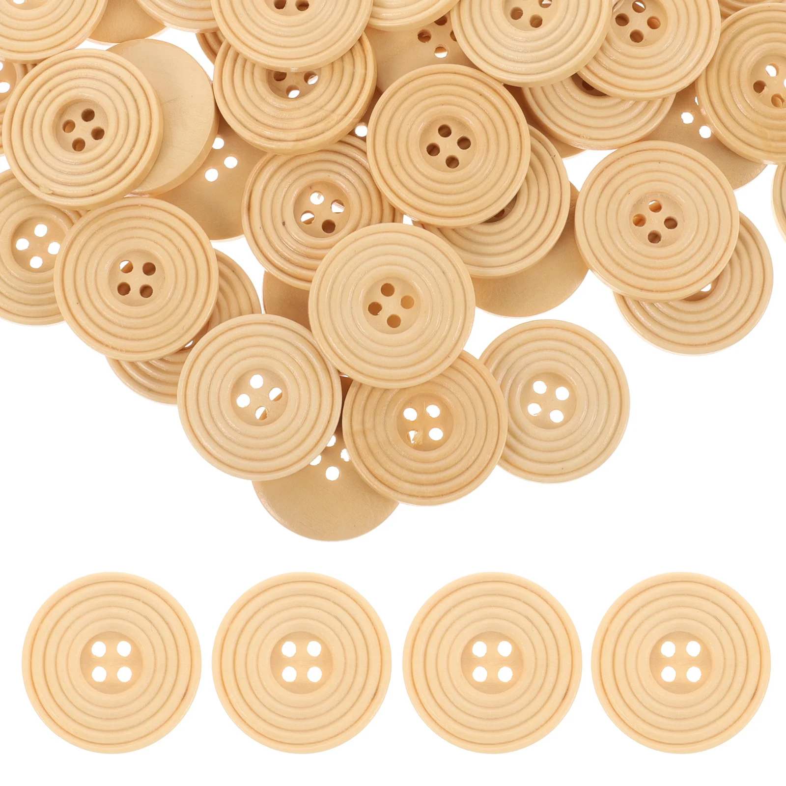 

100Pcs Decorative Wooden Buttons Vintage Sewing DIY Craft Clothes Coat Garment Replacement Wooden Buttons Holes Button