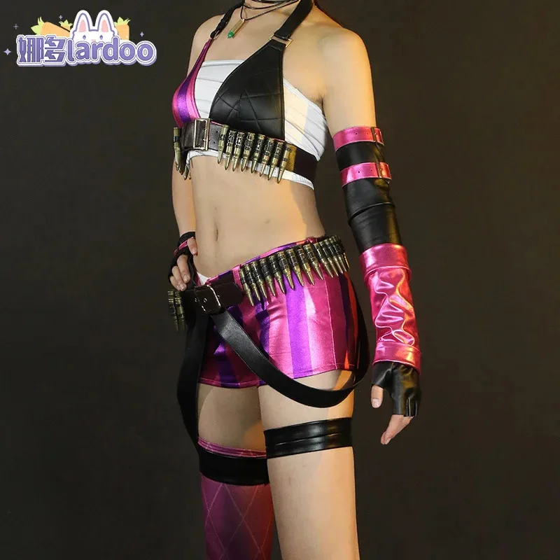 DY20 جميع الأزياء الأطراف الباروكات Lol League of Legends Cos Jinx الحرير الخام الجلد الشغب لولي تأثيري لعبة أنيمي فتاة Attire25