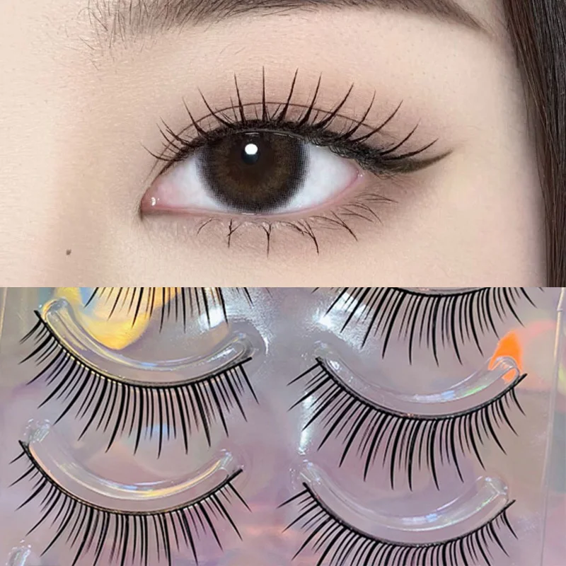 

Korean Girl Group Star False Eyelashes Naturally Long 5 Pairs Pure Handmade Eye Lashes Zia Same Eyelashes Makeup Tools