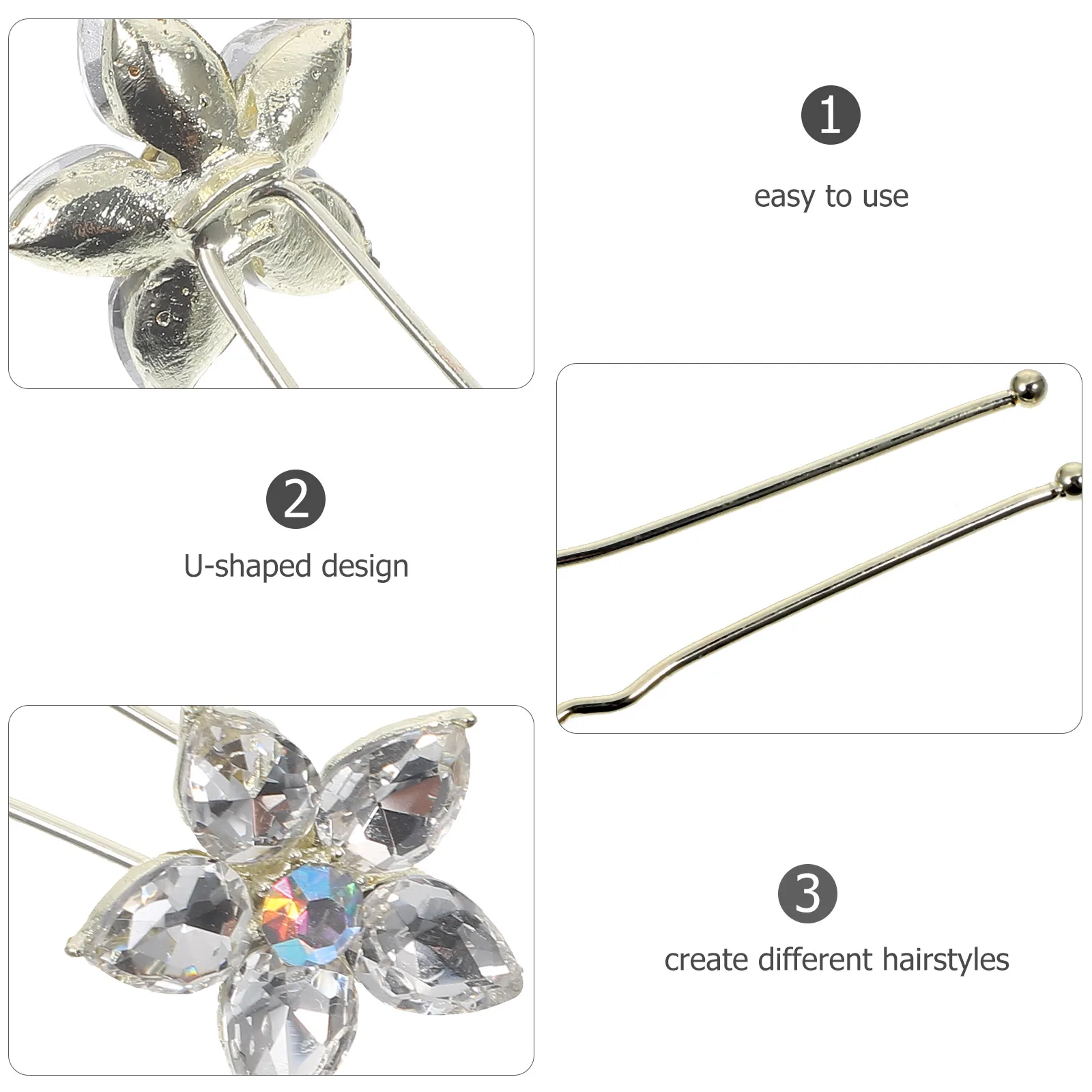 

4pcs Wedding Pins Rhinestone U Shaped Bride Clips Decorations For Women Bridal Hair Accessories Wedding Hair Pins For Bridesmaid