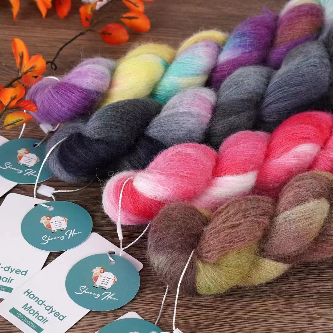 

50 г градиентная мохеровая пряжа DIY вязаная крючком пряжа для ручного вязания сегментная окрашенная шерстяная пряжа для детского свитера шапка шарф