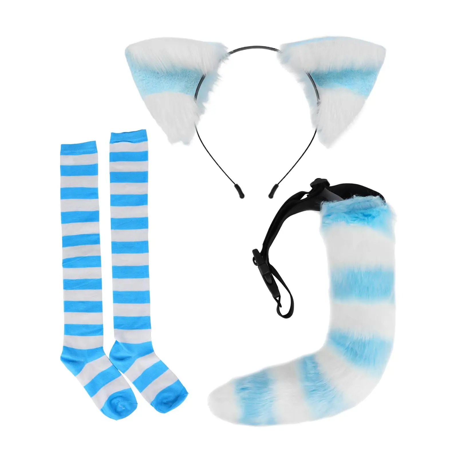 Cat Costume Set Kitten Socks Cosplay Costume Accessories Halloween Accessory for Party Masquerade Dress up Cosplay Xmas Adult