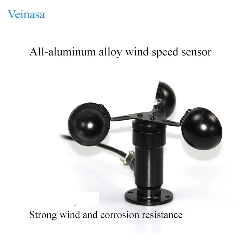 Digital Marine Aluminium Alloy Wind Speed Sensor Analog 3 Cup Anemometer for Meteorological Weather Station