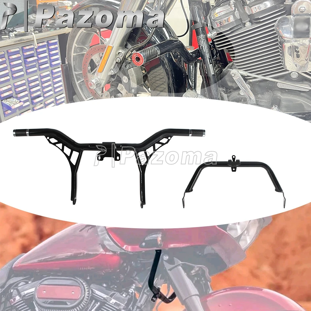 

Motorcycle 1-1/4" Highway Engine Guard Crash Bar Bumper For Harley Road Glide Special FLTRXS ST FLTRXST Fairing Support Bracket