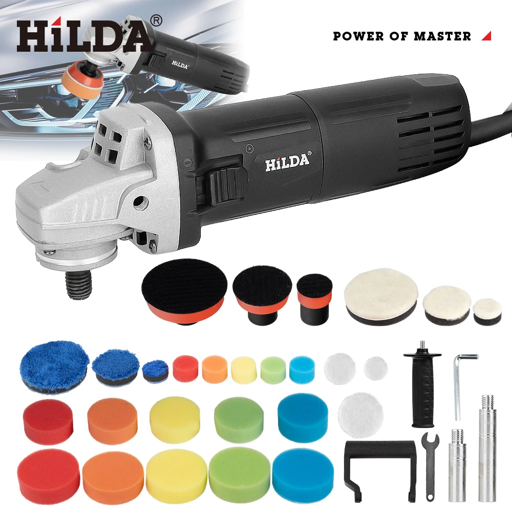 HILDA Adjustable Car Electric Polisher 3 Inch Waxing Machine Car Furniture Automobile Car Polishing Polishing Power Tools