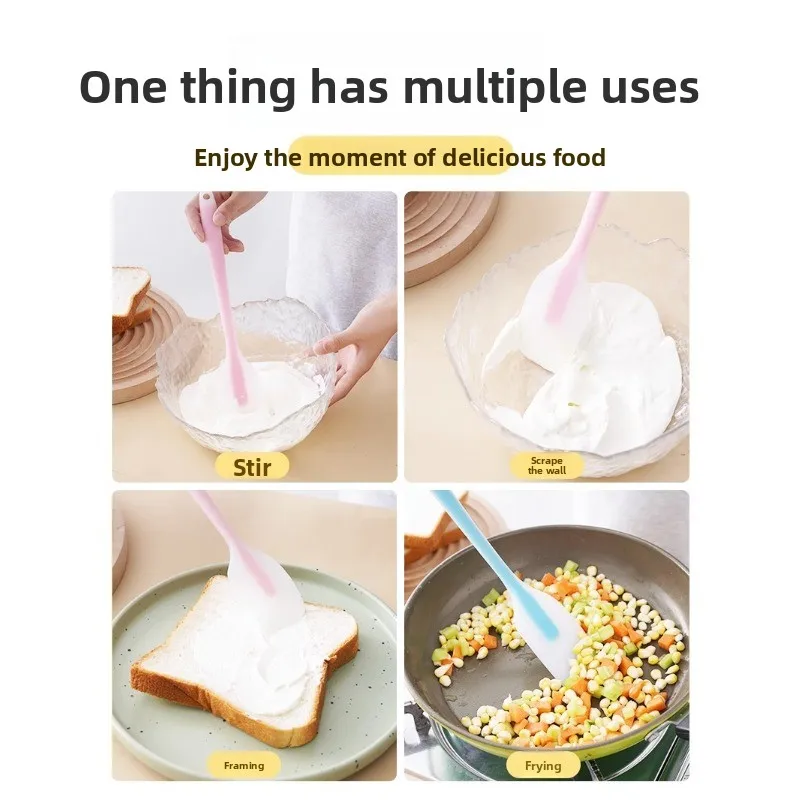 Silicone scraper integrated spatula spatula food grade baking tool cake cutter cream scraper household shovel