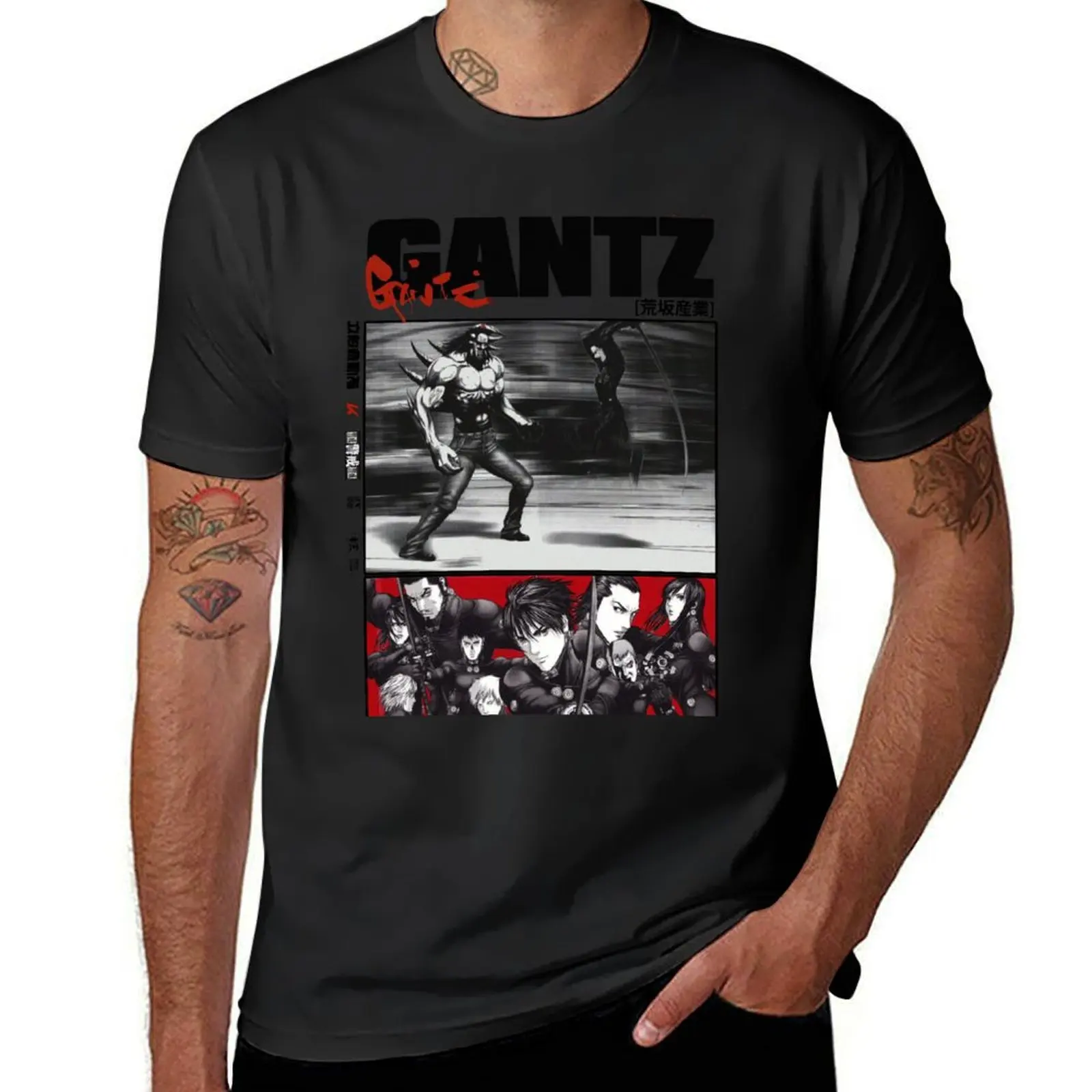 

GANTZ, ガンツ , ANIME BLACK,WHITE and RED T-Shirt summer clothes kawaii clothes summer top t shirts men