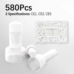 580 Pcs Closed End Crimp Connector Kit - 22-16/16-14/12-10 AWG Gauge CE1+CE2+CE5 Nylon 3-Values Wire End Crimp Caps, Insulated