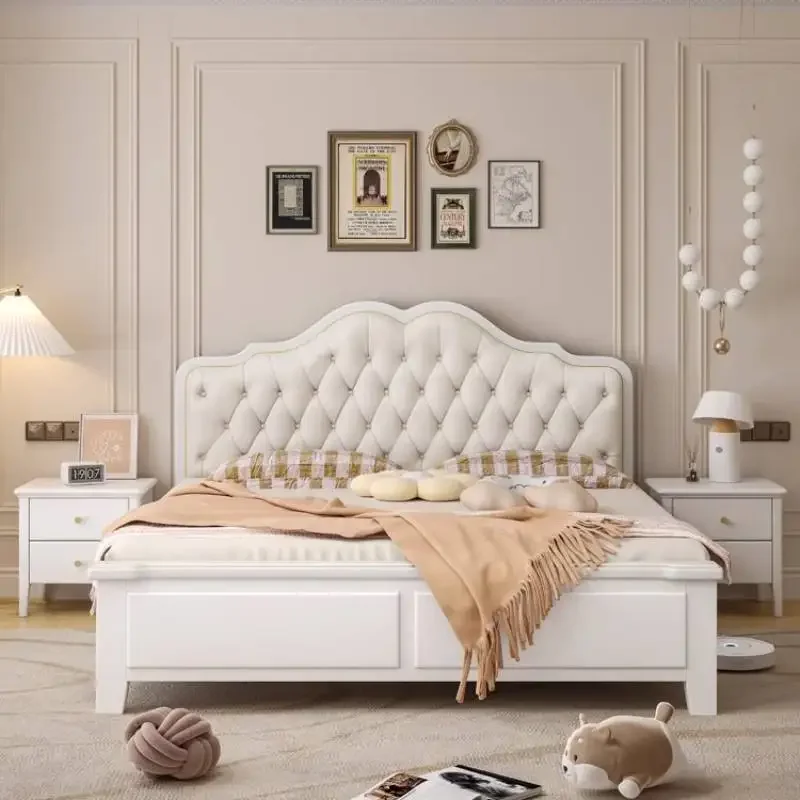 

Unbrakeable Luxury Double Bed Headboard Multifunctional Bedgeraamte Storage Double Bed Frame Adjustable Camas De Dormitorio Home