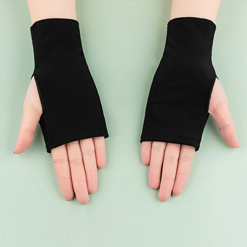 Sunscreen Fingerless Long Gloves Black White Nude Women Arm Cool Semi-finger Sleeves Summer Thin Half Finger Elastic 1 Pairs