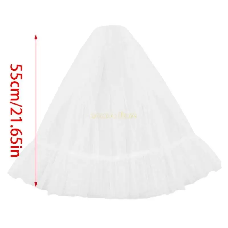 

31BF Elegant Tulle Wedding Veil Long Bridal Veil with Comb Lace Embellishments
