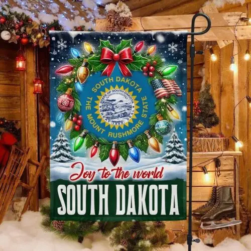 South Dakota Christmas Joy To The World Flag Garden Flag