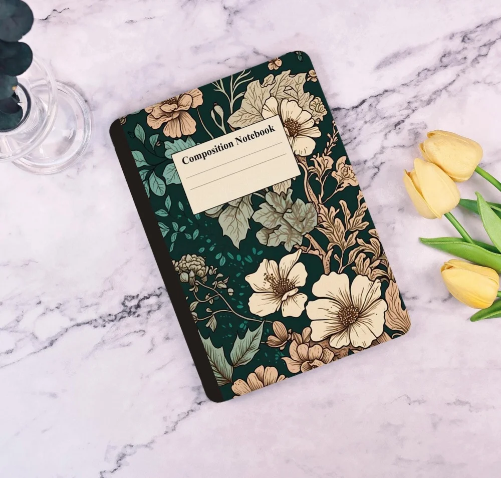 Premium Floral Composition Book iPad Case with Pen Holder for iPad Air 5th 4th 10.9 iPad Pro 11 10.2 8 9th Air3 pro10.5 10th