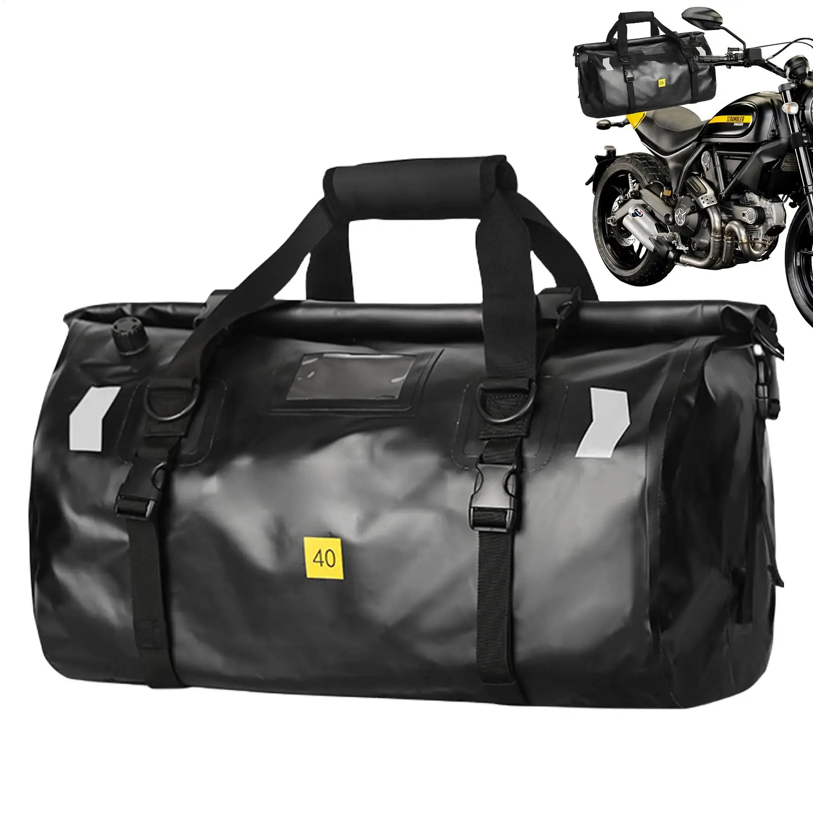 Motorcycle Luggage Bag Waterproof Reflective Backpack Motorcycle Gear Bag With Adjustable Shoulder Strap For Bike Rear Seat