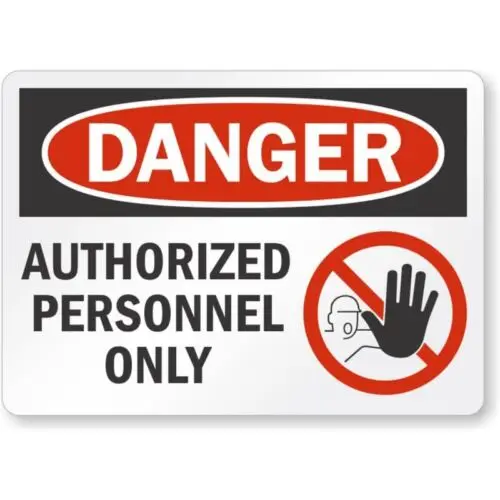 Authorized Personnel Only Aluminum Weatherproof Sign p934-Aluminum