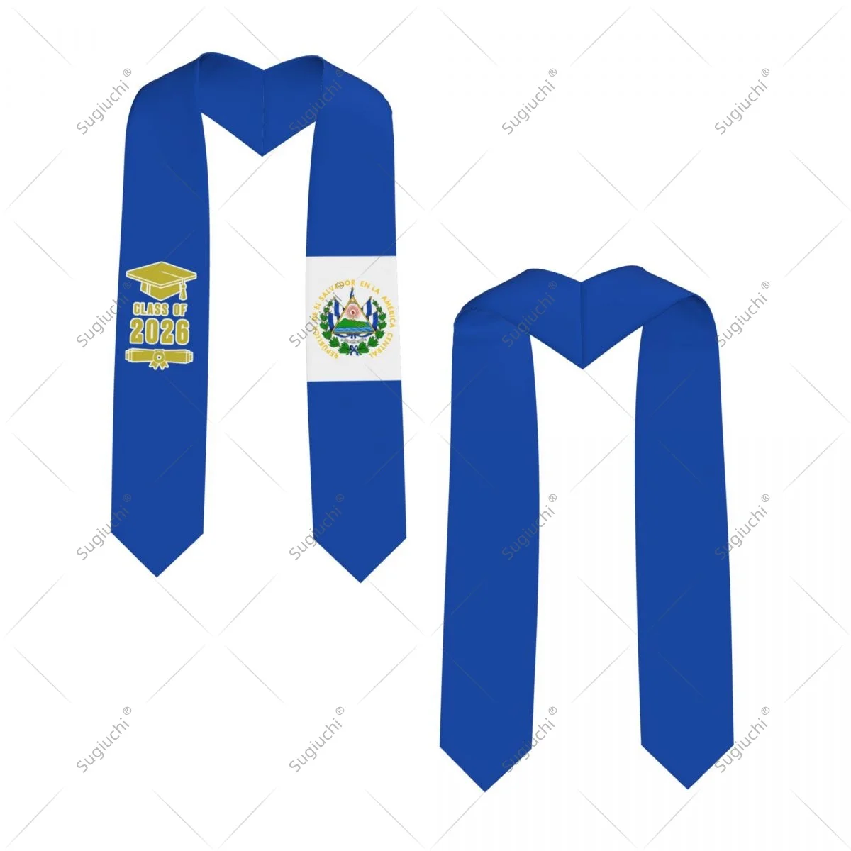 

El Salvador Flag Class Of 2026 Graduation Stole Sash Scarf For International Students Proud Ceremony Adult Unisex