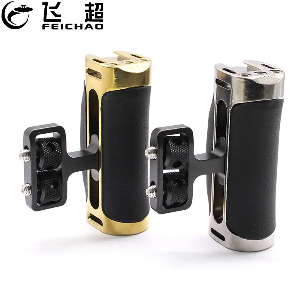 مقبض جانبي لـ 1/4 "-20 برغي خفيف الوزن قفص كاميرا محمول قبضة اليد لكاميرا سوني كانون نيكون DSLR مع حامل الحذاء البارد