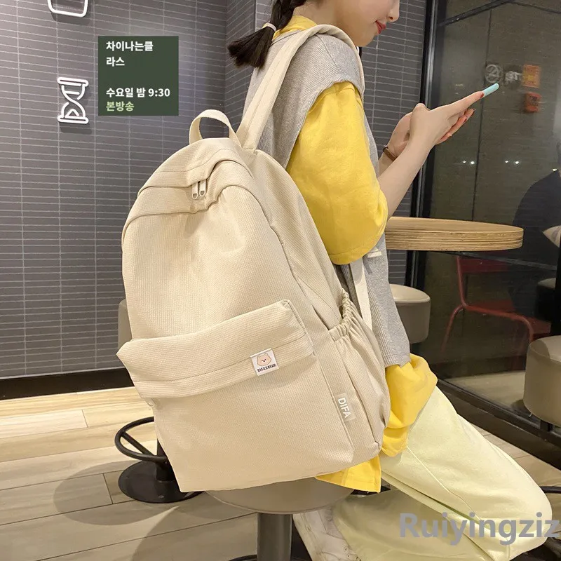 Stylish Backpack Soft Simple Design Multiple Pockets SchoolbagTravel Daily Use Fashion Accessory Vibrant Perfect Everyday Carry