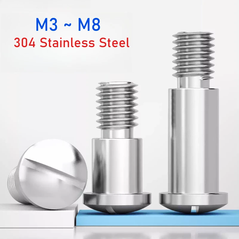 Peijian M3 M4 M5 M6 M8 Gb946 304 Stainless Steel Spherical Slotted Shaft Screw/shoulder Stepped Equal Height Screw Bolt