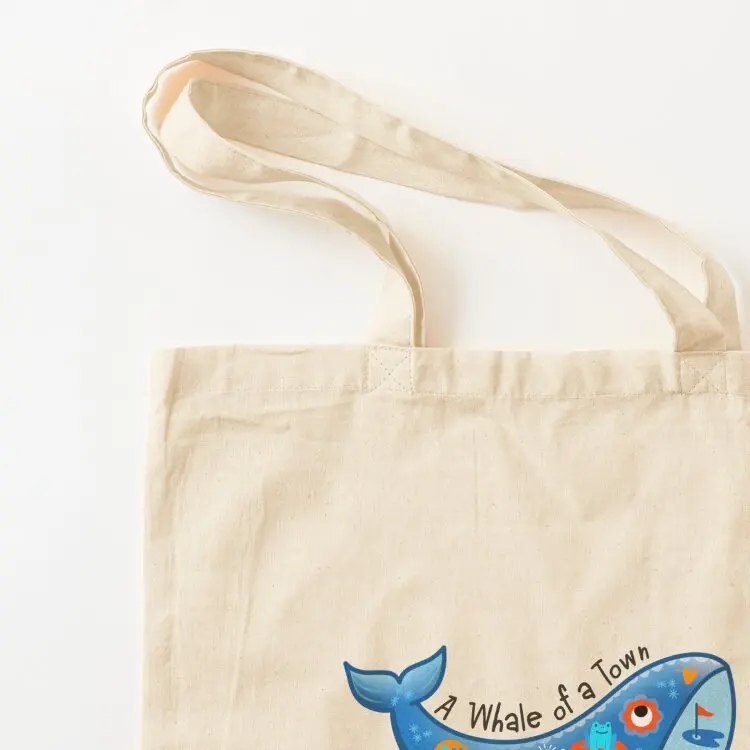 الحوت الغريب الرسمي لأنيتا، أيوا حمل حقيبة كبيرة الحجم أكياس البقالة القابلة لإعادة الاستخدام لطيف حمل حقيبة قماش حمل