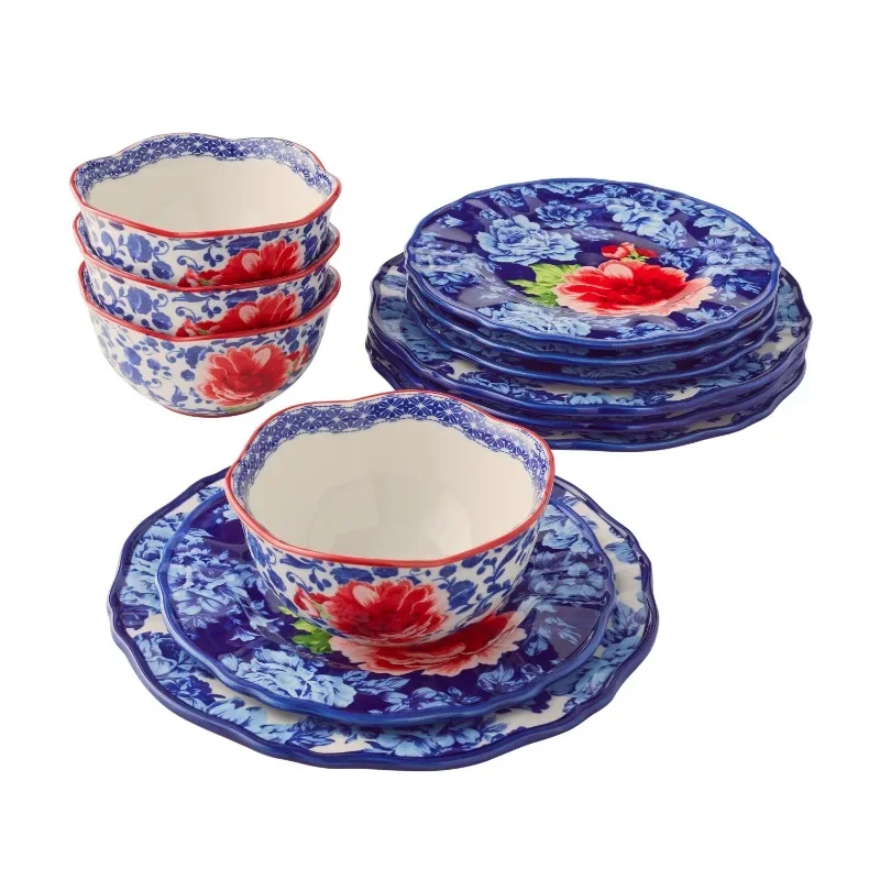 

Набор столовой посуды Heritage Floral из 12 предметов из керамогранита