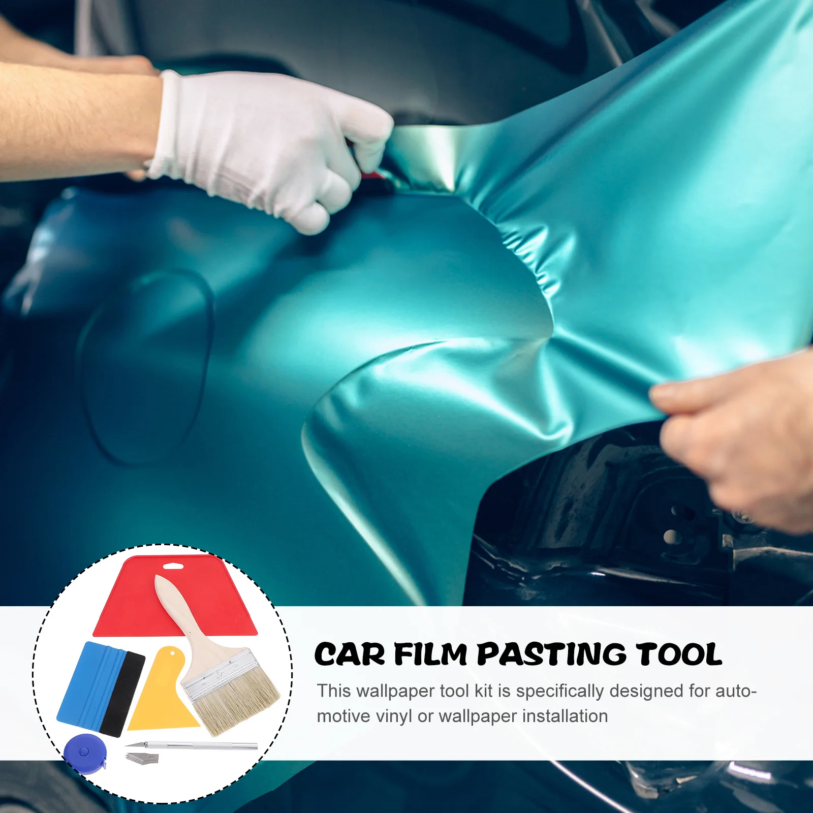 

1 set 1 Set Car Wrapping Tools Kit For Automotive Vinyl Installation, Wallpaper Scraper Squeegee Tool Kit With Blade