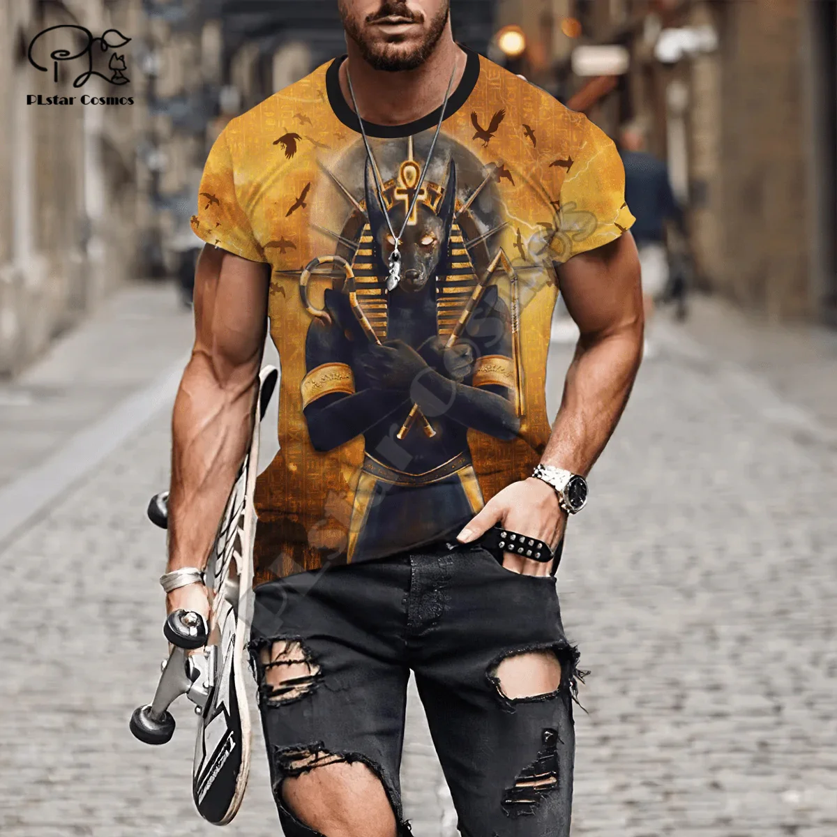 Newest Ancient Egypt Anubis Horus Sphinx Pharaoh Tattoo Retro 3DPrint Men/Women Summer Streetwear Tee Short Sleeves T-Shirts X1