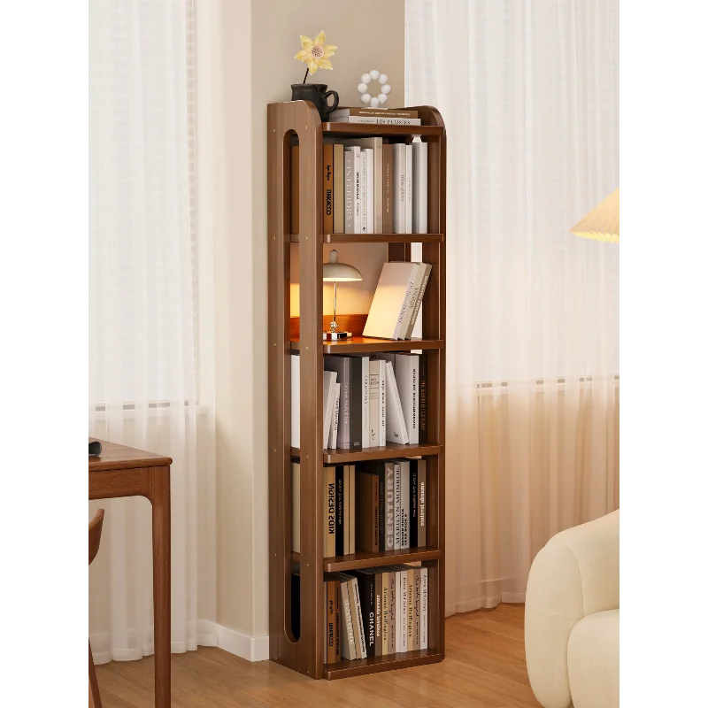 

Бытовая простая книжная полка из цельного дерева, напольная полка, настенный книжный шкаф для гостиной, витрина, полка для хранения