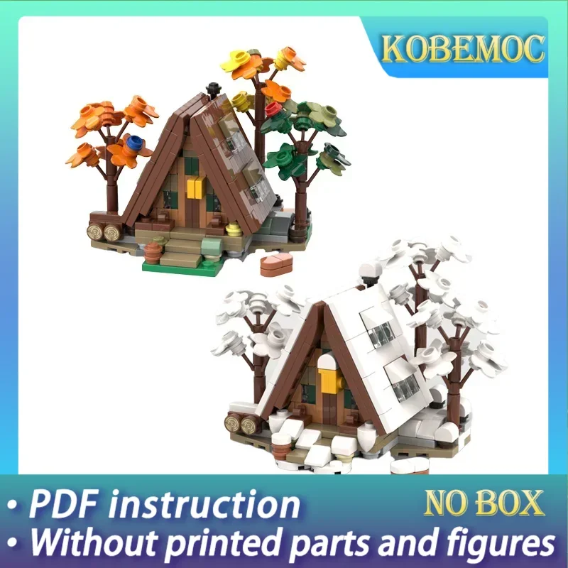 

Autumn And Winter Street View Model Moc Building Bricks A-type Cabin Technology Blocks Gifts Christmas Toys DIY Sets Assembly