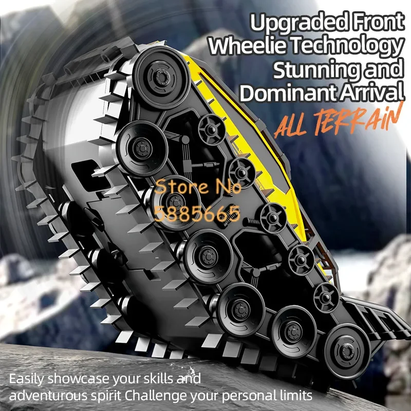 Amphibious 2 To 1 All-terrain Crawler Tracked Tank RC Car 2.4G Powerful Power Waterproof Remote Control Toy Car Armored Vehicle