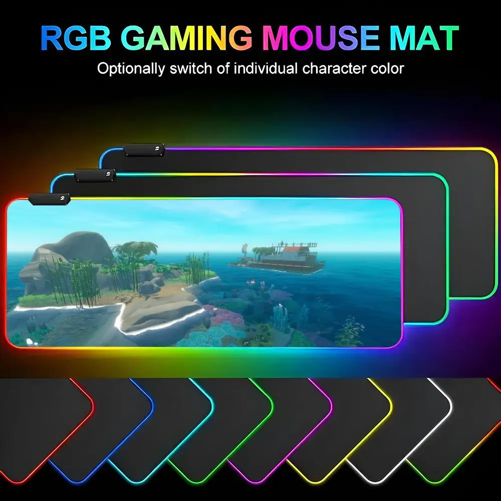 

Raft Mouse Pad Gamer RGB Deskmat Keyboard Mat Gaming Laptops LED Mousepad Desk Protector Anime Mause Mats