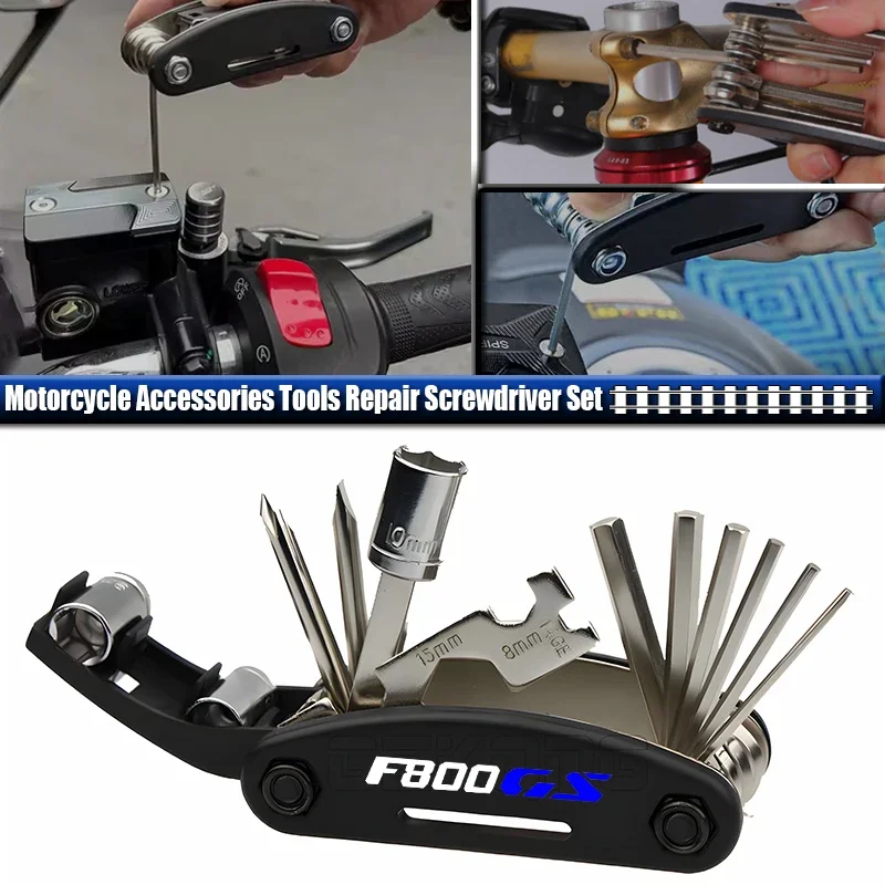 Motorcycle Multifunction Tool Repair 16 functions Screwdriver Set For F800GS F 800GS F800 GS 2025+